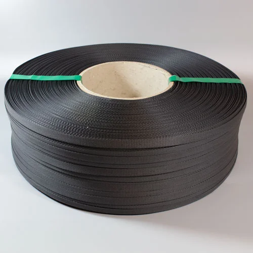 Rollo de fleje de polipropileno negro de 1200m y 13x0,9mm